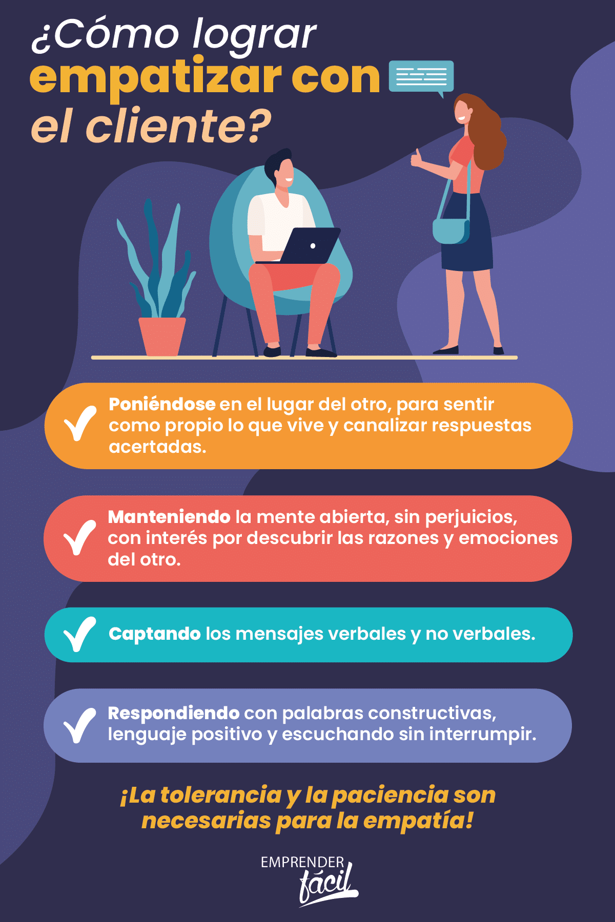 Utiliza el mismo “idioma” del cliente para empatizar.