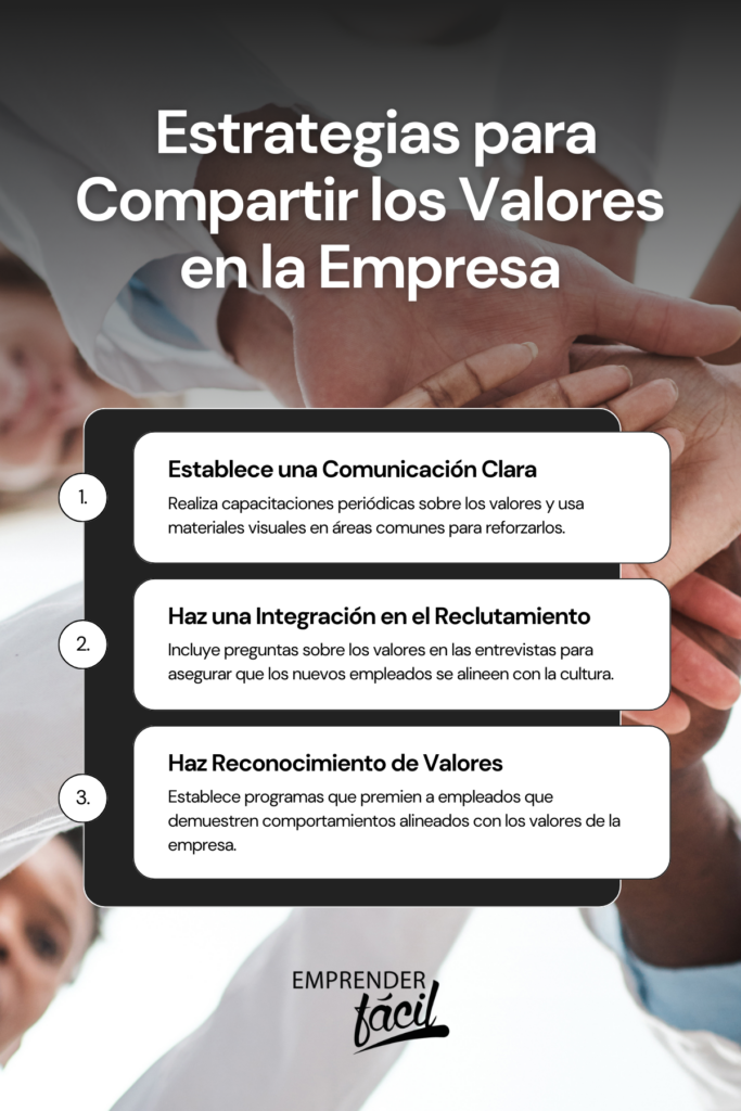 estrategias para inculcar valores en el equipo Claves para compartir los Valores de la Empresa